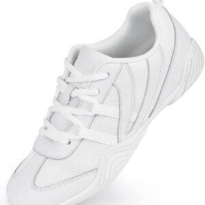 Women Cheer Shoes Leather Mesh Lightweight Support Non-slip Sneakers